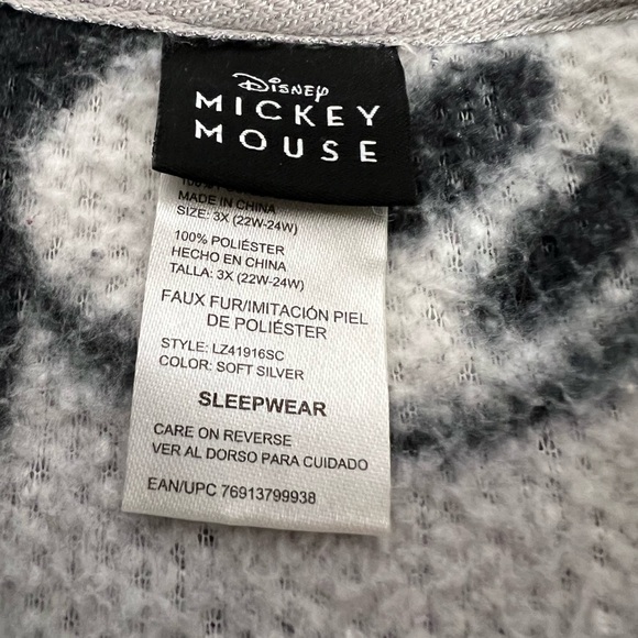 Mickey Mouse Disney Women 3xlarge gray Sherpa Pullover Sweater Fleece Loungewear - Picture 7 of 8